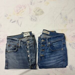 Agolde & Madewell Women's distressed Button-Fly Jeans - both items size 23